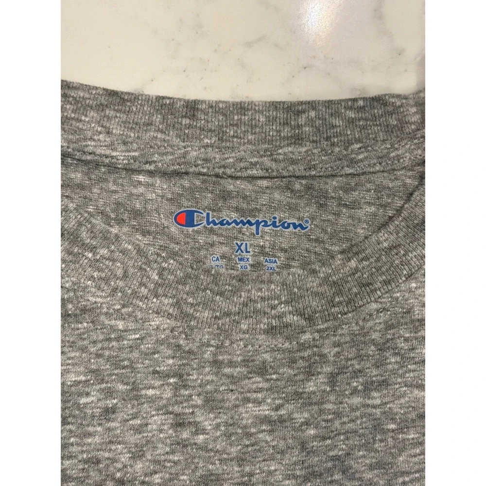 Champion Mens UD Dayton Flyers T-Shirt Heather Grey Red Embroidered XL - Picture 4 of 5
